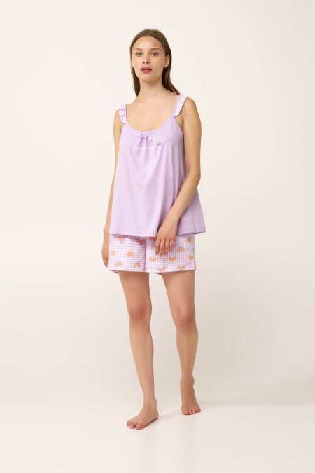 Βαμβακερό Baby Doll με Τιράντες