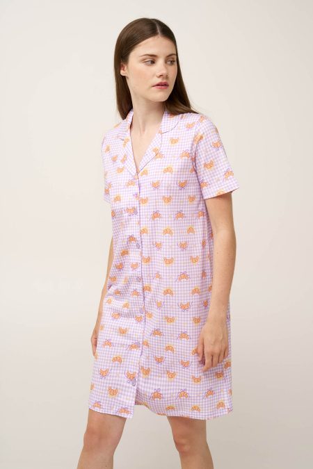 Βαμβακερό Νυχτικό με Κουμπιά