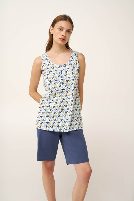 Αμάνικη Γυναικεία Βαμβακερή Πυτζάμα