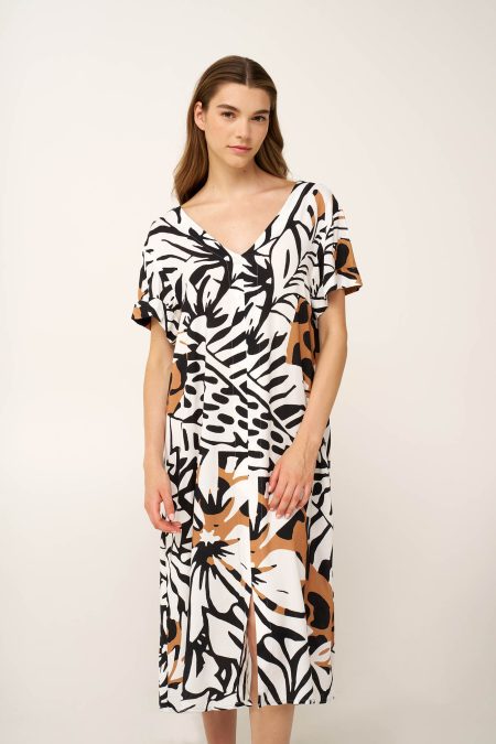 Καλοκαιρινό Φόρεμα απο Ποπλίνα με V