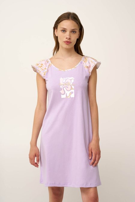 Βαμβακερό Νυχτικό με Βολάν