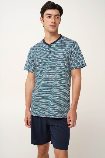 Βαμβακερή Ανδρική Πυτζάμα με Πατιλέτα