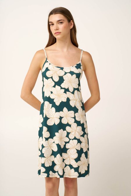 Micronodal Φλοράλ Νυχτικό με Τιράντες