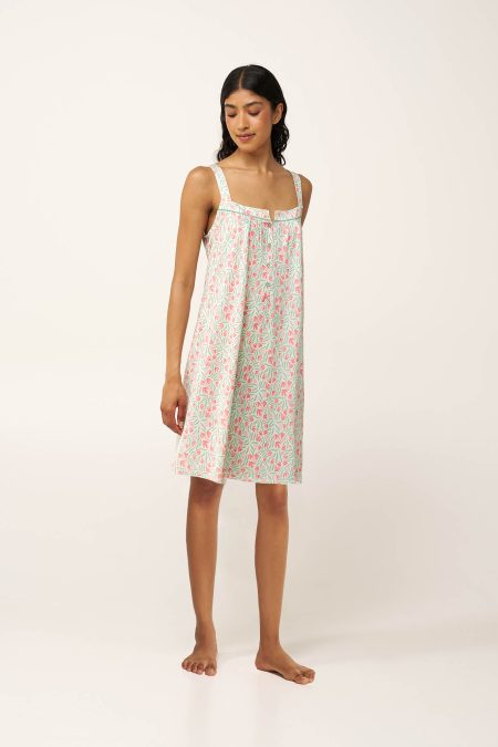 Cotton-Modal Φλοράλ Νυχτικό με Πατιλέτα
