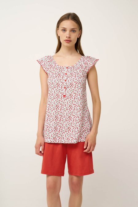 Βαμβακερή Γυναικεία Πυτζάμα με Πατιλέτα