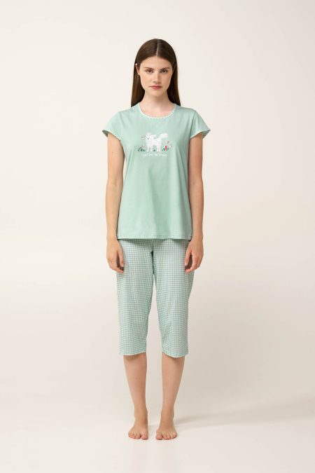 Γυναικεία Βαμβακερή Κάπρι Πυτζάμα