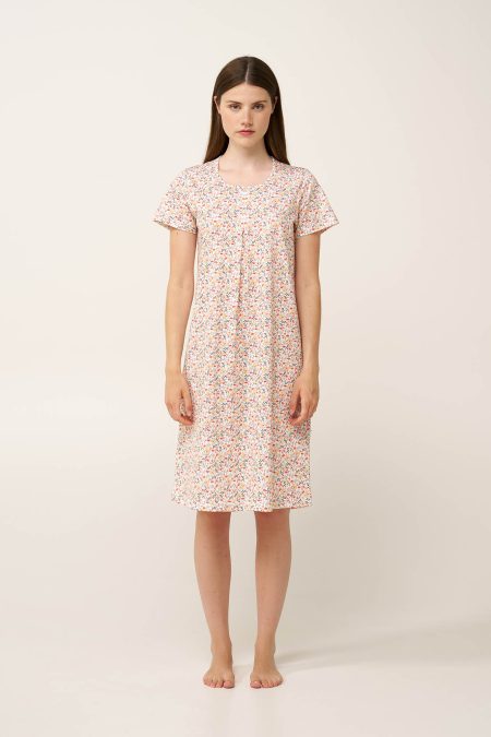 Βαμβακερό Νυχτικό με Πιέτα