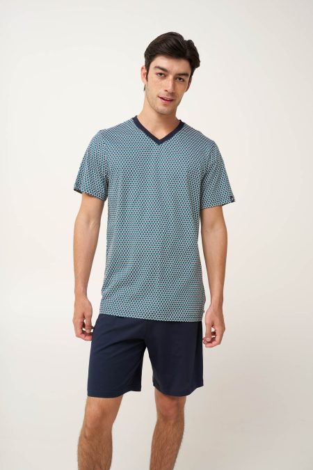Ανδρική Πυτζάμα με Γεωμετρικό Μοτίβο