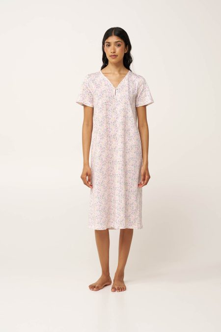 Βαμβακερό Νυχτικό με V