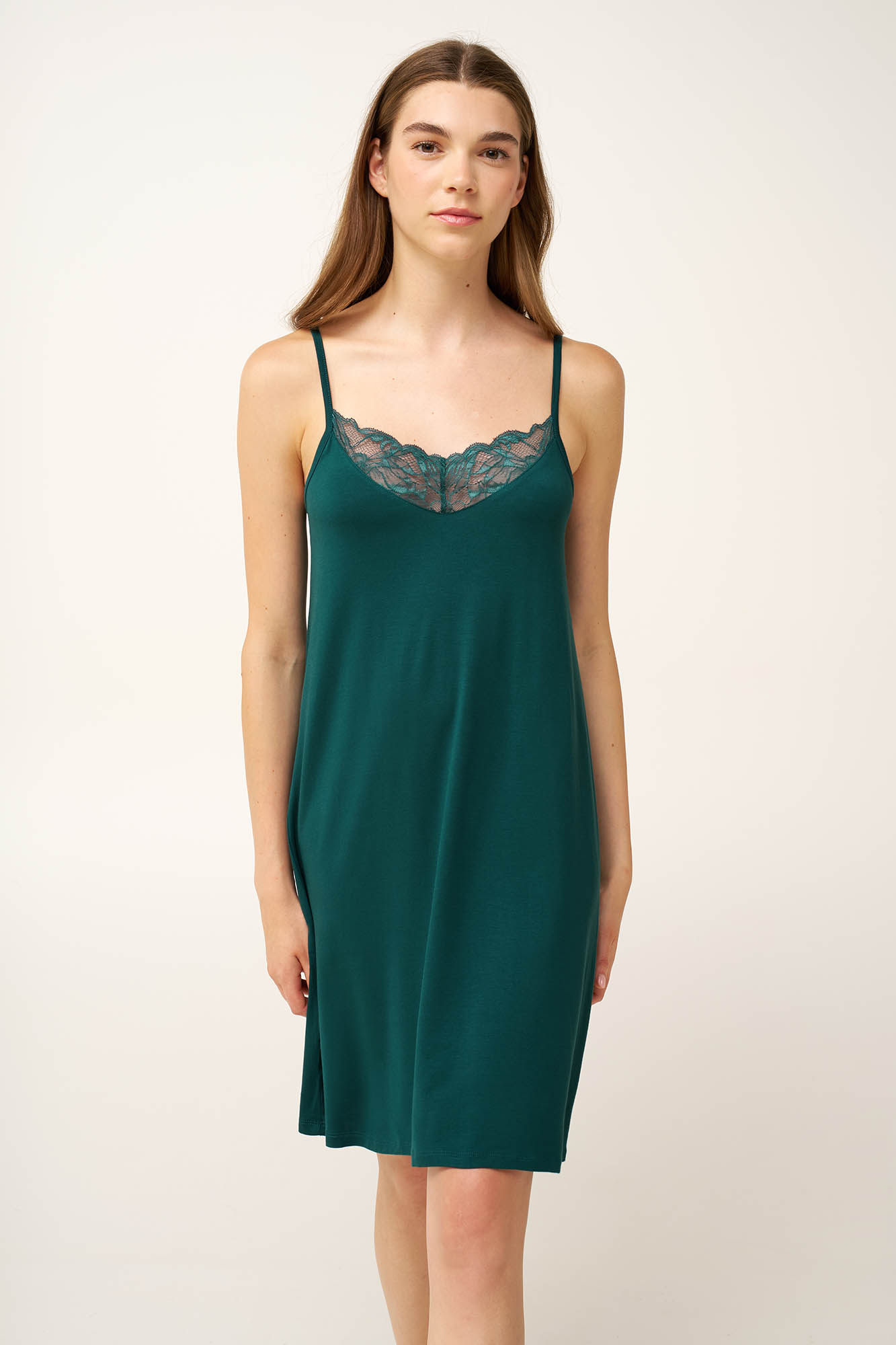 Μονόχρωμο Νυχτικό Micromodal με Τιράντες