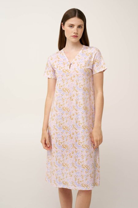 Βαμβακερό Νυχτικό με V Λαιμόκοψη