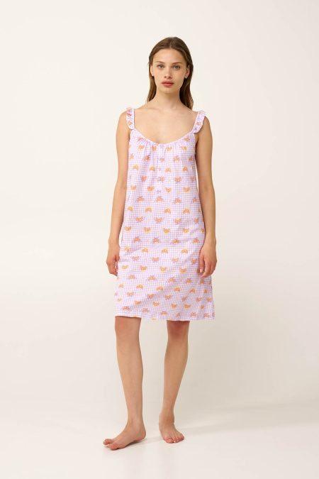 Βαμβακερό Νυχτικό με Τιράντες