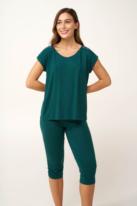 Γυναικεία Micromodal Πυτζάμα με Δαντέλα