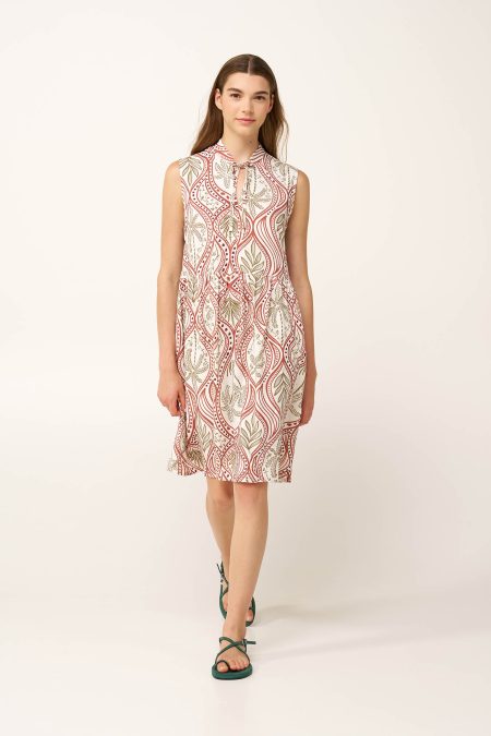 Γήινο Καλοκαιρινό Φόρεμα από Ποπλίνα