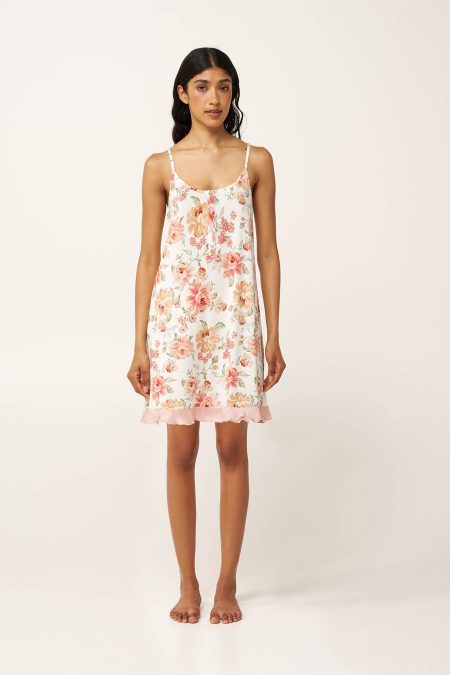 Φλοράλ Νυχτικό Micromodal με Πατιλέτα