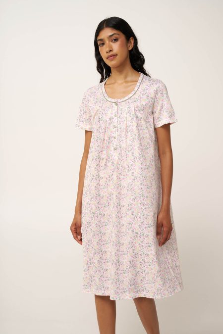 Βαμβακερό Νυχτικό με Πατιλέτα