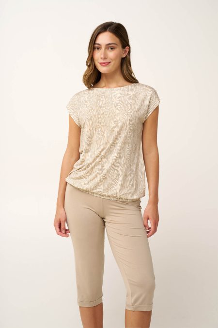 Γυναικεία Micromodal Πυτζάμα με Κάπρι Παντελόνι