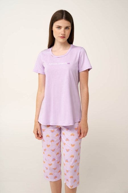 Βαμβακερή Γυναικεία Πυτζάμα Κάπρι