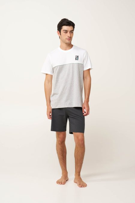 Βαμβακερή Ανδρική Πυτζάμα με Δίτονο Τοπ