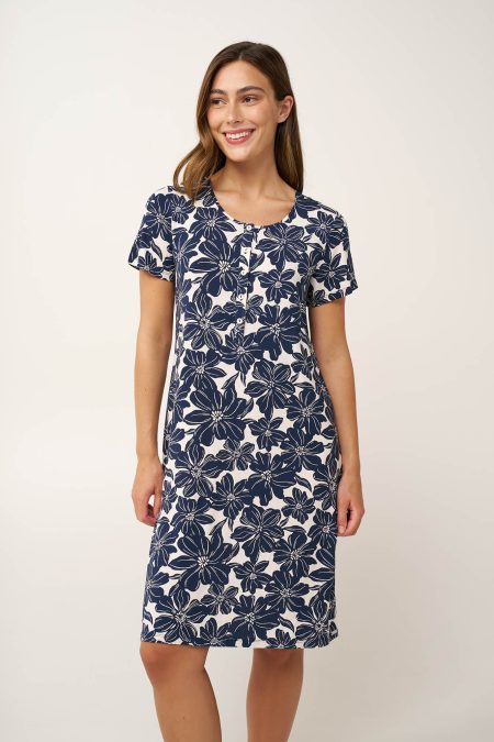 Φλοράλ Νυχτικό Micromodal με Πατιλέτα