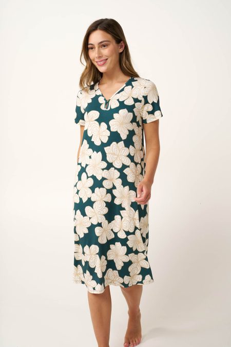 Νυχτικό Micromodal με Κοντά Μανίκια