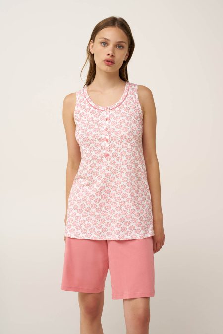 Γυναικεία Αμάνικη Βαμβακερή Πυτζάμα