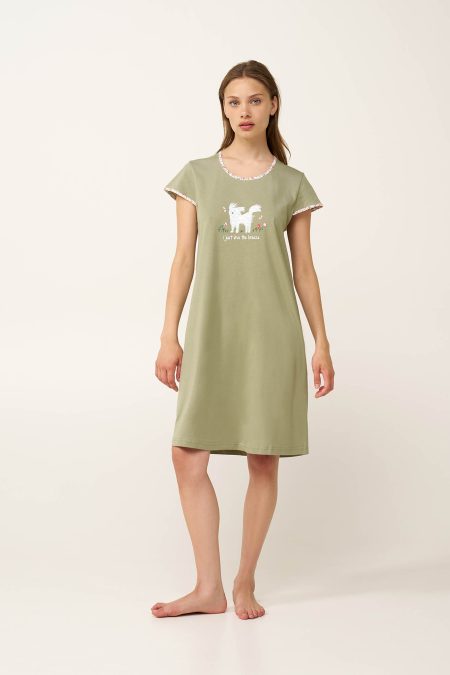 Βαμβακερό Νυχτικό με Τύπωμα