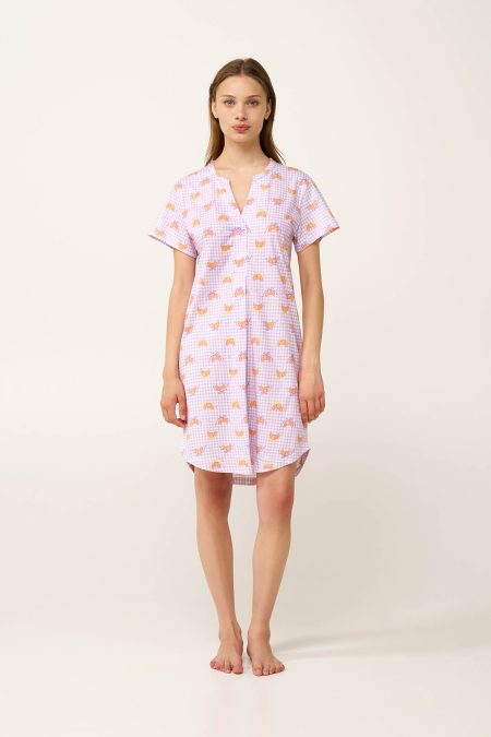 Βαμβακερό Νυχτικό με Πιέτα