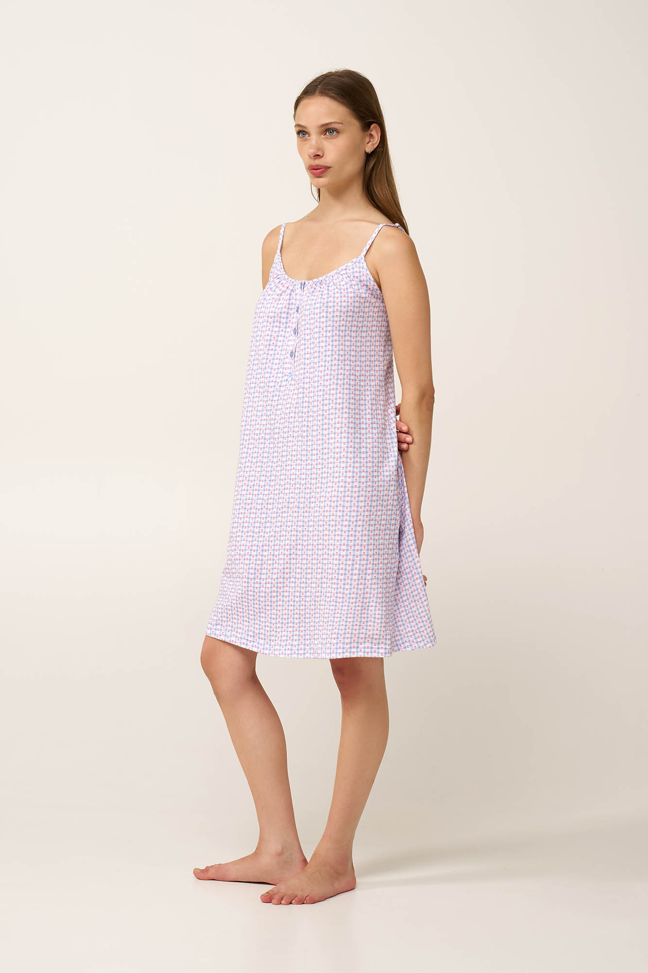 Βαμβακερό Νυχτικό με Τιράντες