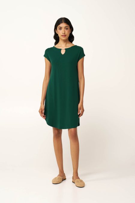 Μονόχρωμο Καλοκαιρινό Viscose Φόρεμα με