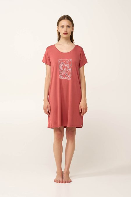 Νυχτικό Micromodal με Κοντό Μανίκι