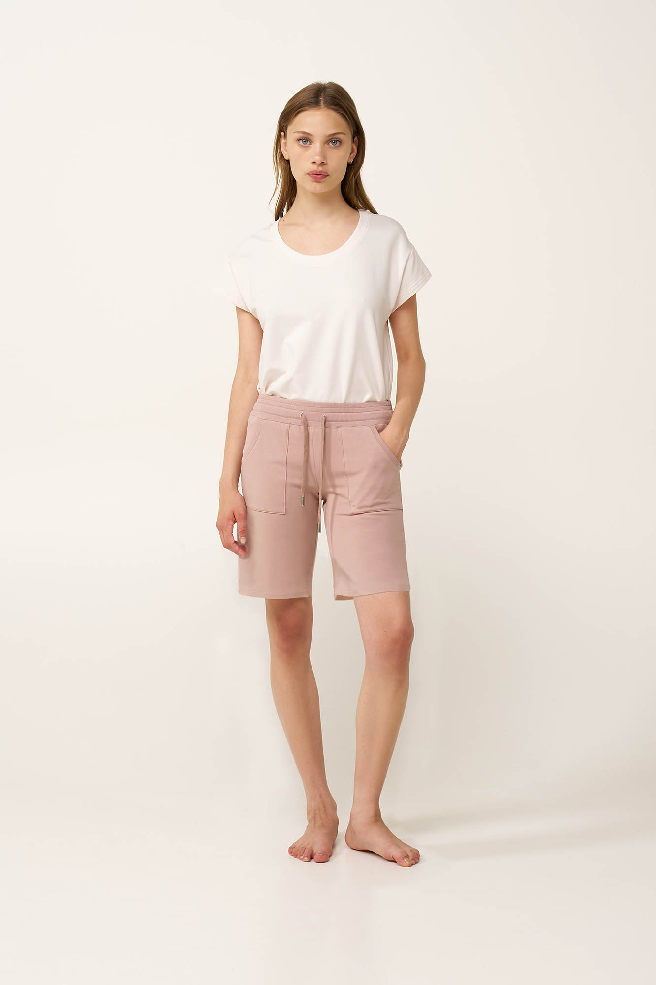 Γυναικεία Μονόχρωμη Βαμβακερή Βερμούδα - Image 7