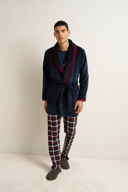 Ανδρική Σταυρωτή Fleece Ρόμπα
