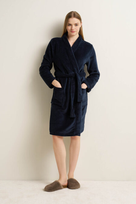 Γυναικεια Σταυρωτή Fleece Ρόμπα