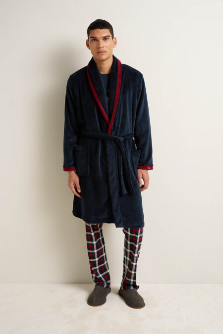 Ανδρική Μακριά Fleece Ρόμπα