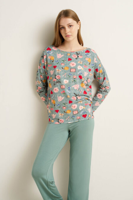 Γυναικεία Πυτζάμα με Vintage Μοτίβο