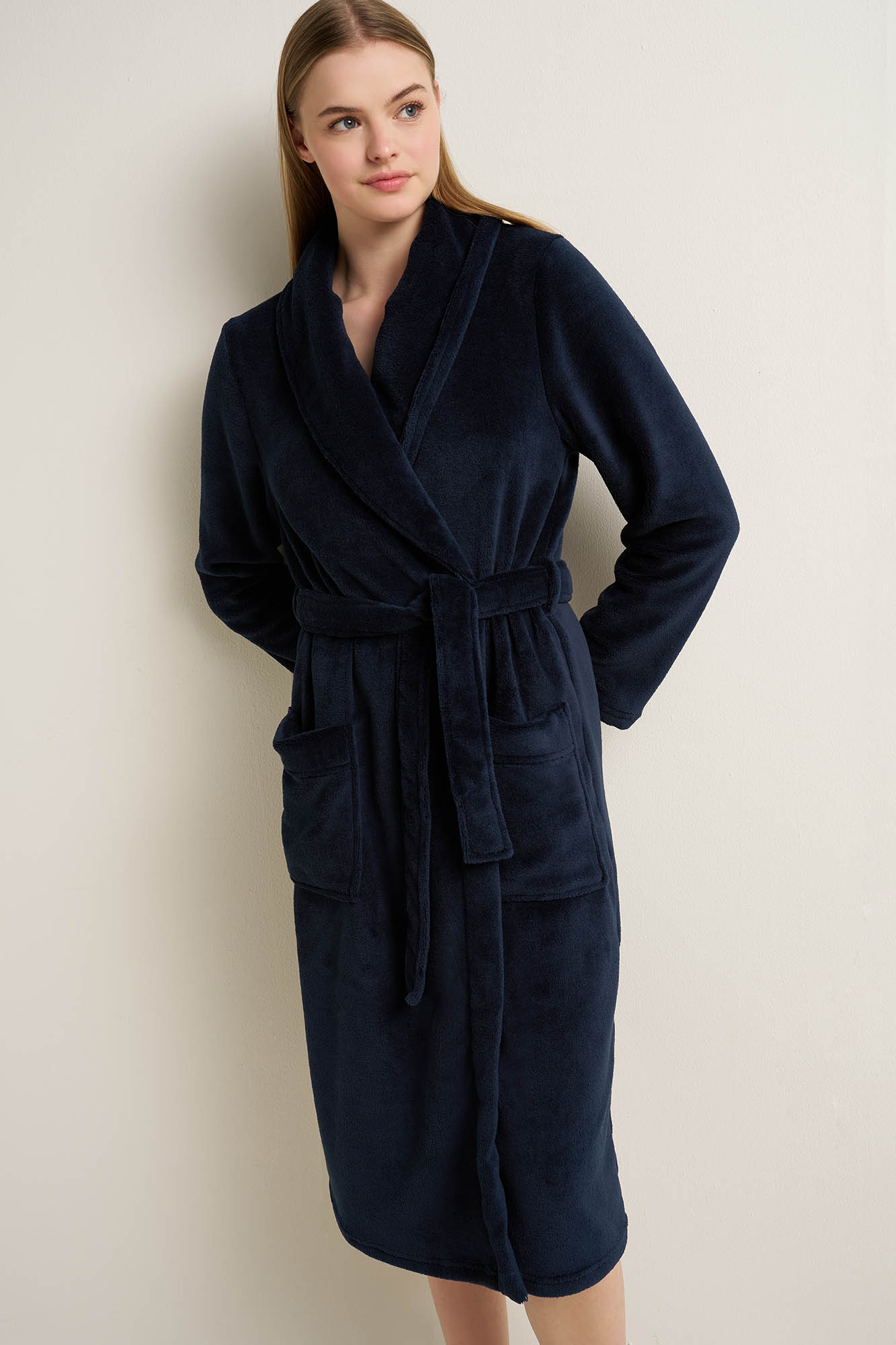 Μακριά Γυναικεία Σταυρωτή Fleece Ρόμπα - Image 4