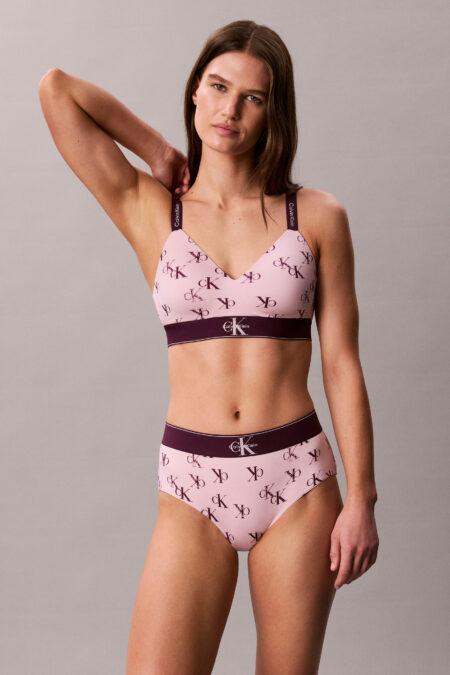 Lightly Lined Bralette - Graphic Monogram Microfibre Stretch